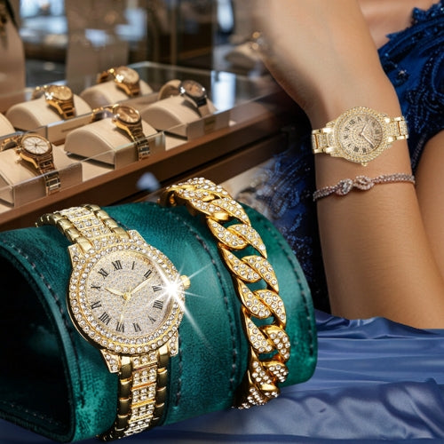 Set Cristal Reloj y Brazalete - Deslumbra con Estilo y Elegancia